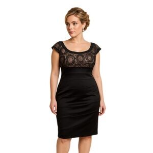 Joseph Ribkoff Lace Formal Dress Women’s Size 8 Satin & Sequins Holiday